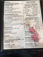 Siam Orchid menu