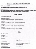 Dead Cow Saloon And Grill menu