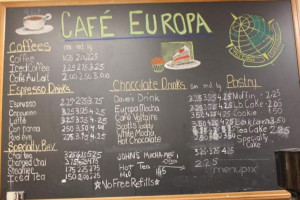 Cafe Europa And Bistro menu