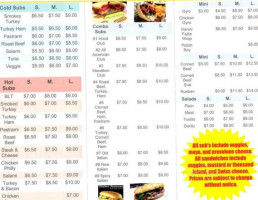 Hanini Subs menu