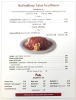 Ma Raffa's Italian menu