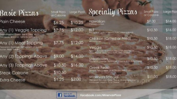 Minerva Pizza New Bedford menu