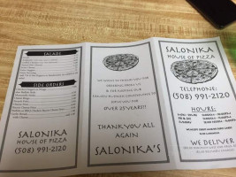 Salonika House Of Pizza menu