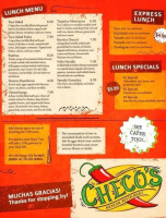 Checo's Mexican menu