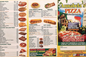 Annabel's Pizza Italian menu