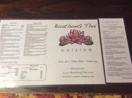 Buathong Thai Cuisine menu