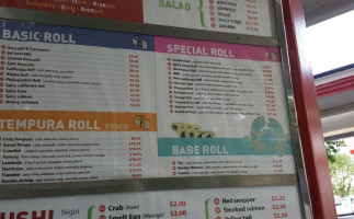 Yummy Sushi menu