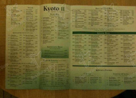 Kyoto Sushi Ii menu