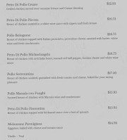 Ristorante Bonaroti menu