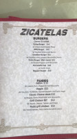 Zicatela's Bar And Restaurant menu