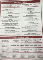 Hometown Pizza Cafe menu