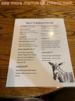 Ralf's Break Room menu