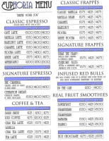 Euphoria Coffee Co. menu