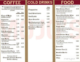 Mojo's Coffee Cafe menu