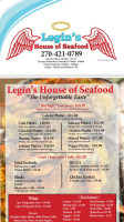 Legin's House Of Seafood menu