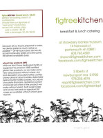 Figtree Kitchen Bakery menu