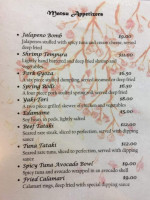 Mat'su Japanese Steak House menu