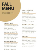 Comma Cafe menu