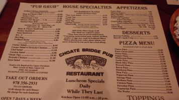 Choate Bridge Pub food