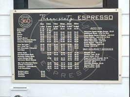360 Espresso menu