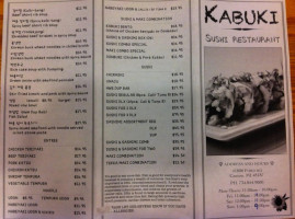 Kabuki Sushi menu
