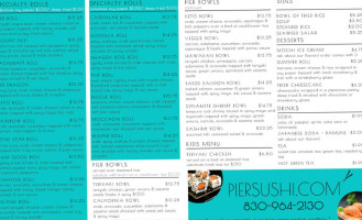 Pier Sushi menu