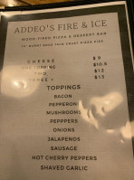 Addeo's Fire Ice menu