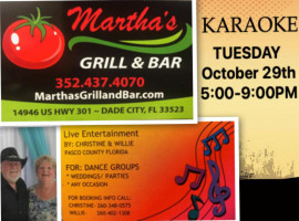 Martha's Grill And menu