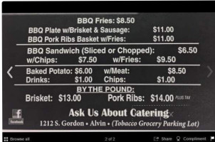 Adolph's Bbq And Catering menu