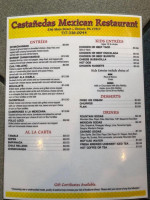Castanedas Mexican menu