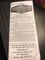 Tannersville Inn food