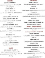 The Lodge Taproom Grille menu