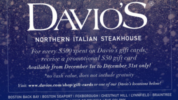 Davio's Northern Italian Steakhouse food