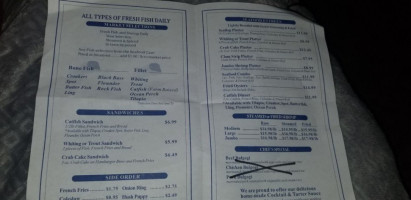 Seafood Shanty menu