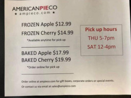 American Pie Company menu