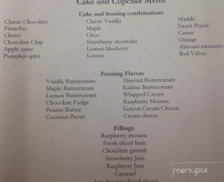 Frosted Bake Shop menu