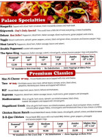 Dean's Filling Station Pizza Palace menu