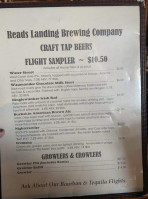 Reads Landing Brewing menu