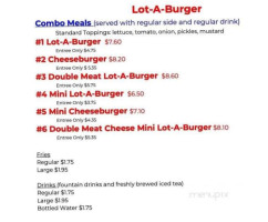 Lot-a-burger menu