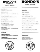 Hondo's Brew Pub menu