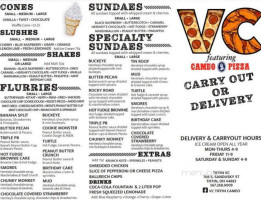 Vc Tiffin Cameo menu