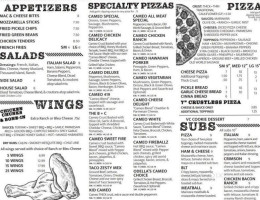 Vc Tiffin Cameo menu