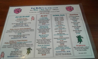 Fat Belly's menu