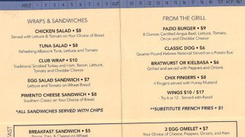 George Fazio Golf Grill menu