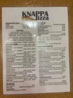 Knappa Pizza And menu