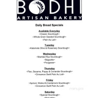 Bodhi Bakery And Cafe menu