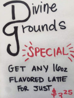 Divine Grounds Coffee menu