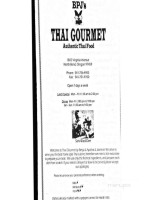 Thai Gourmet menu