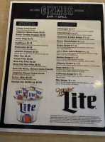 Gizmo's And Grill menu