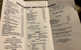 Burger Philly Shack menu